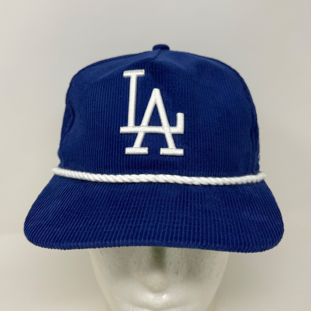 New Era Los Angeles Dodgers Cooperstown Corduroy Rope Snapback Hat Blue LA MLB